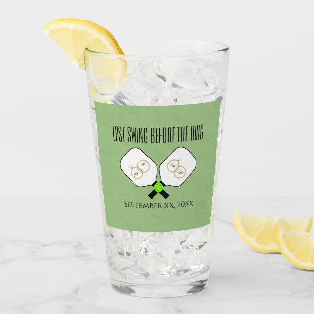 Last Swing Before the Ring Wedding Pickleball Sage Glass (Front Ice)