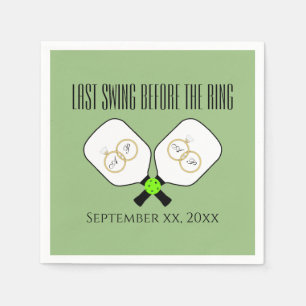 Last Swing Before the Ring Wedding Pickleball Sage Napkin
