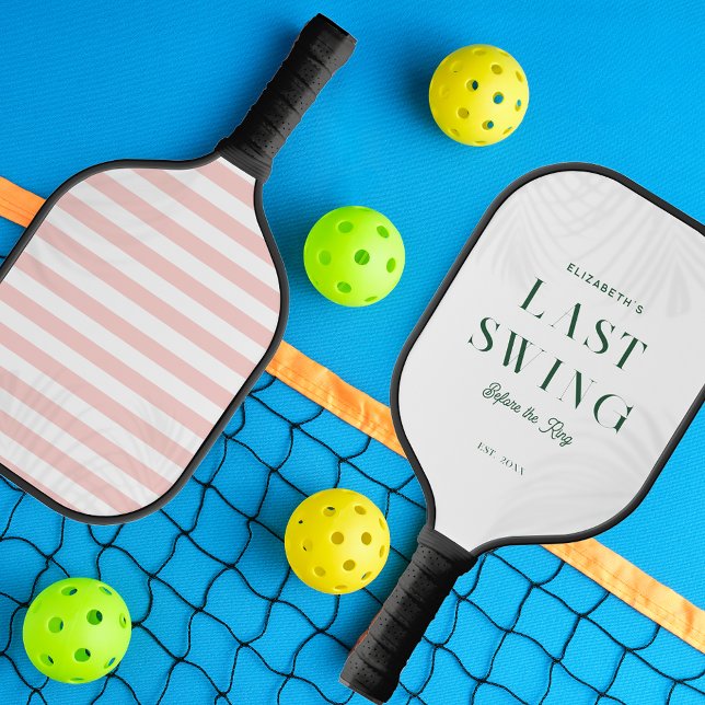 Last Swing Bride Bridesmaid Bachelorette Monogram Pickleball Paddle (Creator Uploaded)