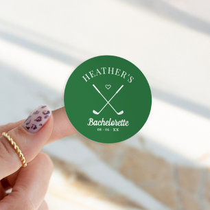 Last Swing Golf Bachelorette Classic Round Sticker