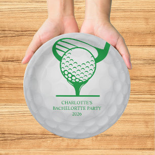 Last Swing Golf Bachelorette Green Paper Plate