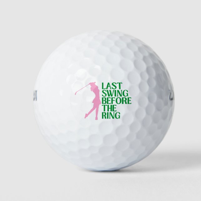 Last Swing Golf Bachelorette Pink Green Balls (Front)