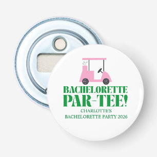 Last Swing Golf Bachelorette Pink Green Bottle Opener