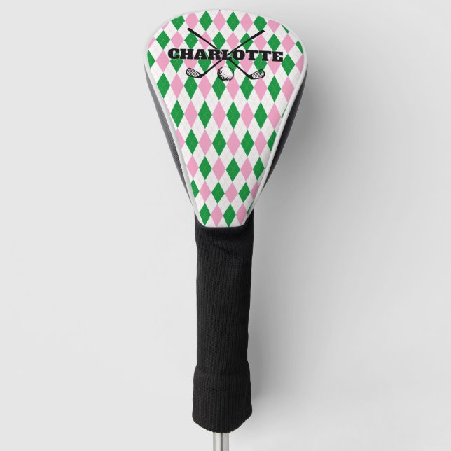 Last Swing Golf Bachelorette Pink Green Head Cover (Front)