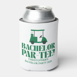 Last Swing Golf Country Club Bachelor Black Green Can Cooler