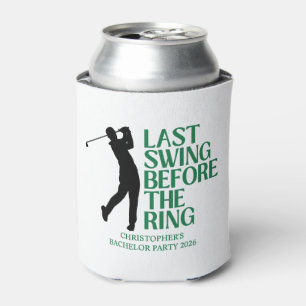 Last Swing Golf Country Club Bachelor Black Green Can Cooler