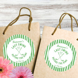 Last swing golf country club Bachelorette favour Classic Round Sticker