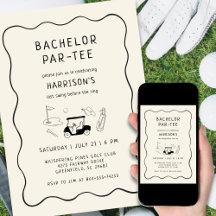 Last Swing Golf Theme Bachelor Party Hand Drawn