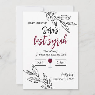 Last Syrah I Bridal Shower Invitation