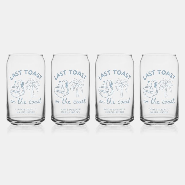 Last Toast Bachelorette Party Favour Can Glass (Front)