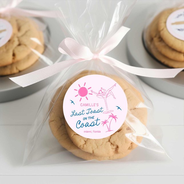 Last Toast Bachelorette Weekend Round Sticker (Last Toast Coastal Bachelorette Weekend round sticker)