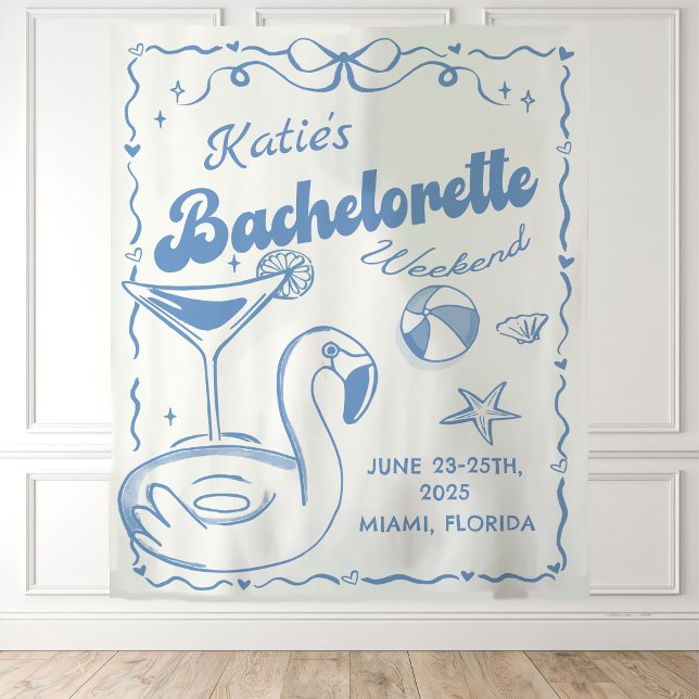 Last Toast Beach Bachelorette Weekend Tapestry (Creator Uploaded)