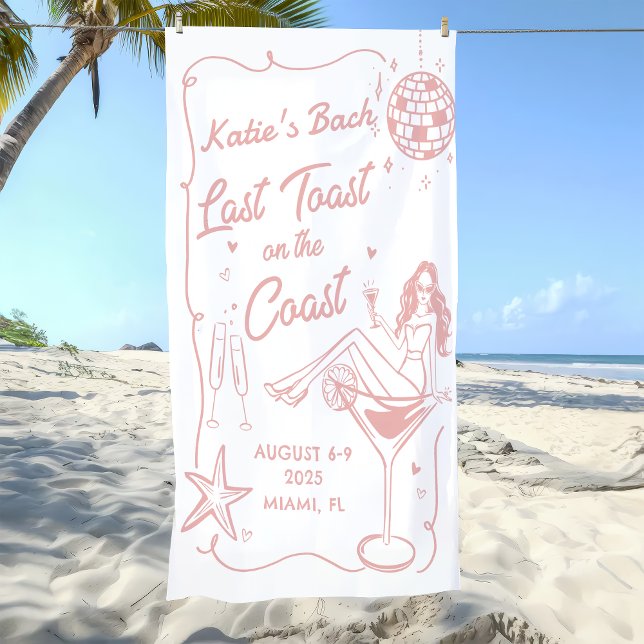 Last Toast Beach Pink Bachelorette Weekend Banner (Creator Uploaded)