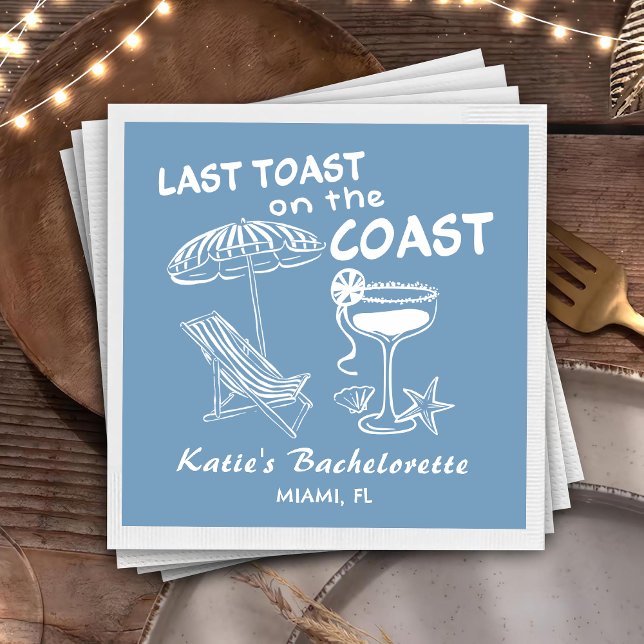 Last Toast Coast Beach Bachelorette Party Napkin (Creator Uploaded)