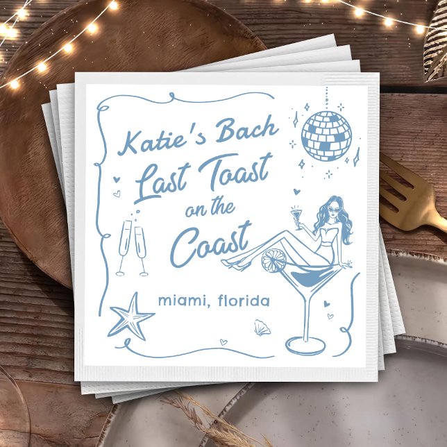 Last Toast Coast Beach Bachelorette Party Napkin (Creator Uploaded)