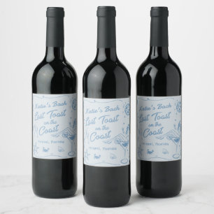 Last Toast Coast Beach Bachelorette Party Wine Label