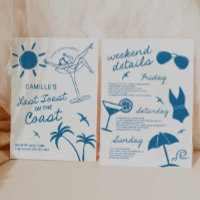 Last Toast Hand-Drawn Bachelorette Bash Invitation