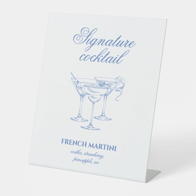 Last toast on the coast Bachelorette Cocktail Pedestal Sign (Front)