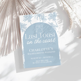 Last toast on the coast bachelorette invitation