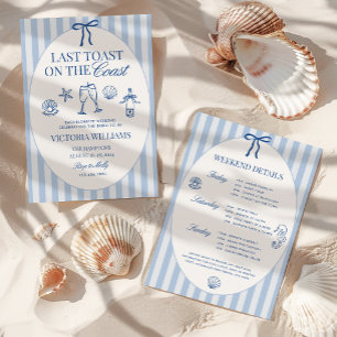 Last Toast on the Coast Bachelorette Itinerary Invitation