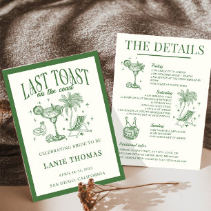 Last Toast on the Coast Bachelorette Itinerary Invitation