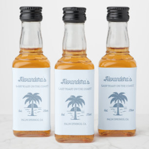Last Toast on the Coast Bachelorette Liquor Bottle Label