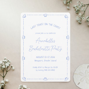 Last Toast on the Coast Bachelorette Party Beach Invitation