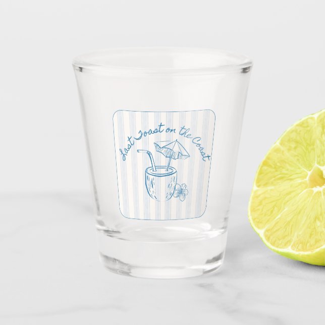 Last Toast on the Coast Bachelorette Party Design  Shot Glass (Front)