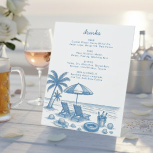Last toast on the coast Bachelorette Party Drinks Pedestal Sign