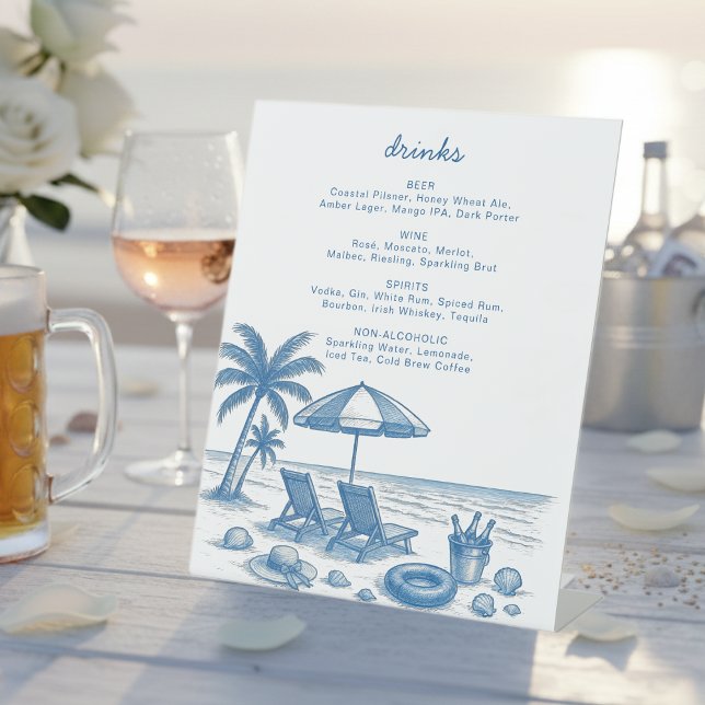 Last toast on the coast Bachelorette Party Drinks Pedestal Sign (Creator Uploaded)