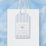 Last Toast On The Coast Bachelorette Party Favour Gift Tags<br><div class="desc">Last Toast On The Coast Bachelorette Party Favour Gift Tags. Add a personal touch to your coastal bach party with these personalised gift tags. Featuring a a chic light blue striped background and seashell,  these napkins bring a fresh beach vibe to your party.</div>