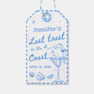 Last Toast On The Coast Bachelorette Party Gift Tags