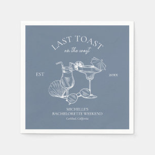 Last Toast On The Coast Bachelorette Party Napkin