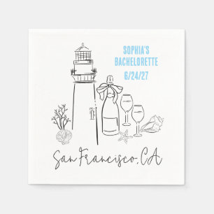 Last Toast on the Coast Bachelorette Party Napkin