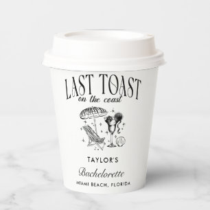 Last Toast on the Coast Bachelorette Party Paper Cups