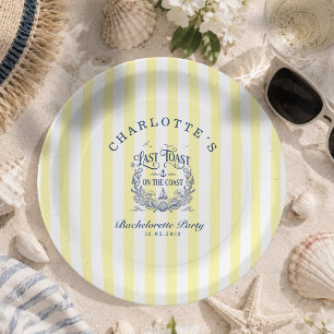 Last Toast on the Coast! Bachelorette Party Paper Plate