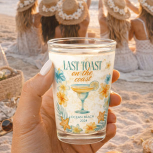 Last Toast on the Coast Bachelorette Personalized Shot Glass