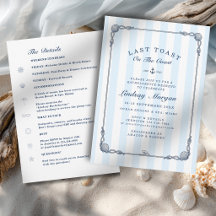 Last Toast on the Coast! Bachelorette Stripe 