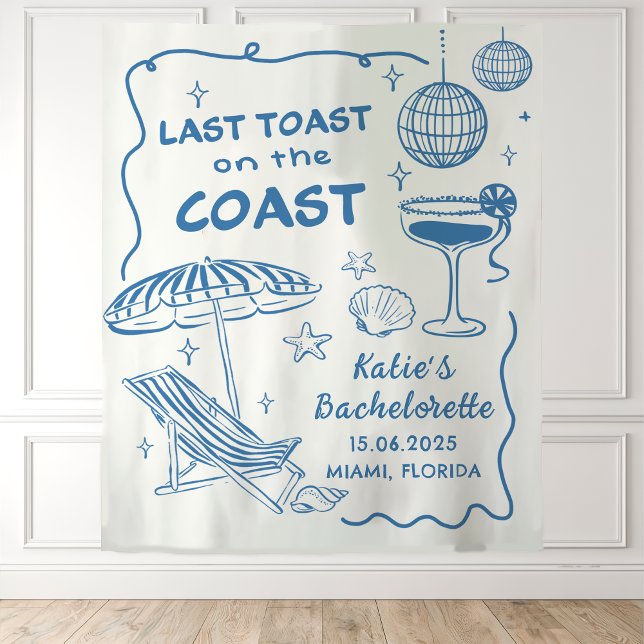 Last Toast On the Coast Bachelorette Tapestry  (Creator Uploaded)