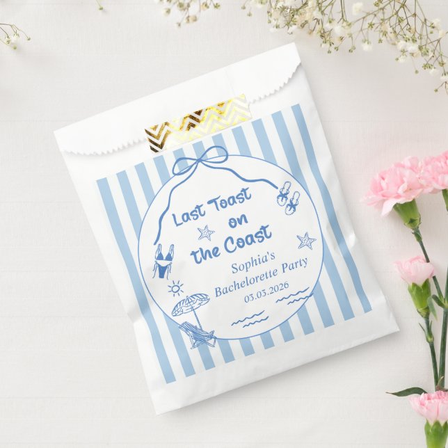 Last Toast On The Coast Bachelorette Weekend Favour Bags (Sealed)