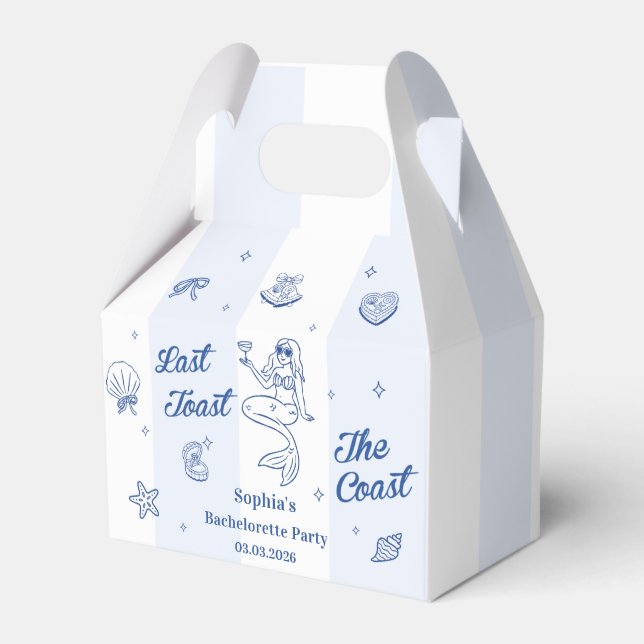 Last Toast On The Coast Bachelorette Weekend Favour Box (Front Side)