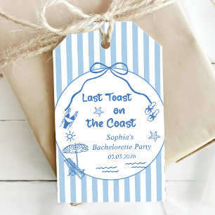Last Toast On The Coast Bachelorette Weekend Gift Tags