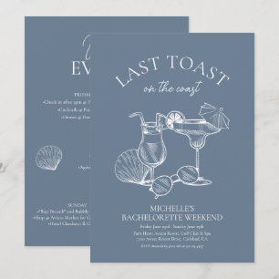 Last Toast On The Coast Bachelorette Weekend Invitation
