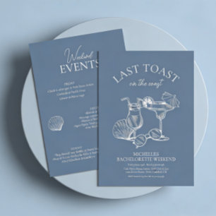 Last Toast On The Coast Bachelorette Weekend Invitation