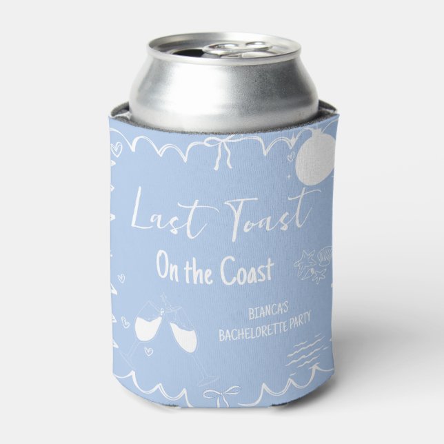 Last Toast on the Coast Bachelorette Weekend Party Can Cooler (Can Front)