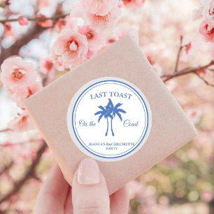 Last Toast on the Coast Bachelorette Weekend Party Classic Round Sticker