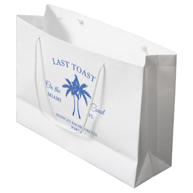Last Toast on the Coast Bachelorette Weekend Party Large Gift Bag (Front Angled)