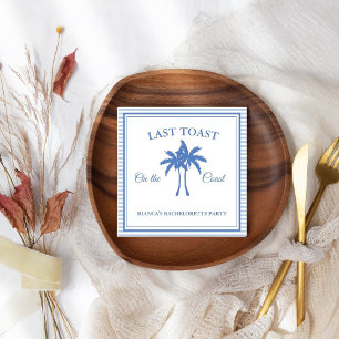 Last Toast on the Coast Bachelorette Weekend Party Napkin
