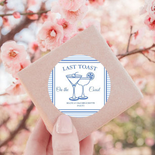 Last Toast on the Coast Bachelorette Weekend Party Square Sticker