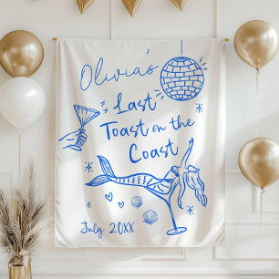 Last Toast On The Coast Backdrop, Beach Bacheloret Tapestry